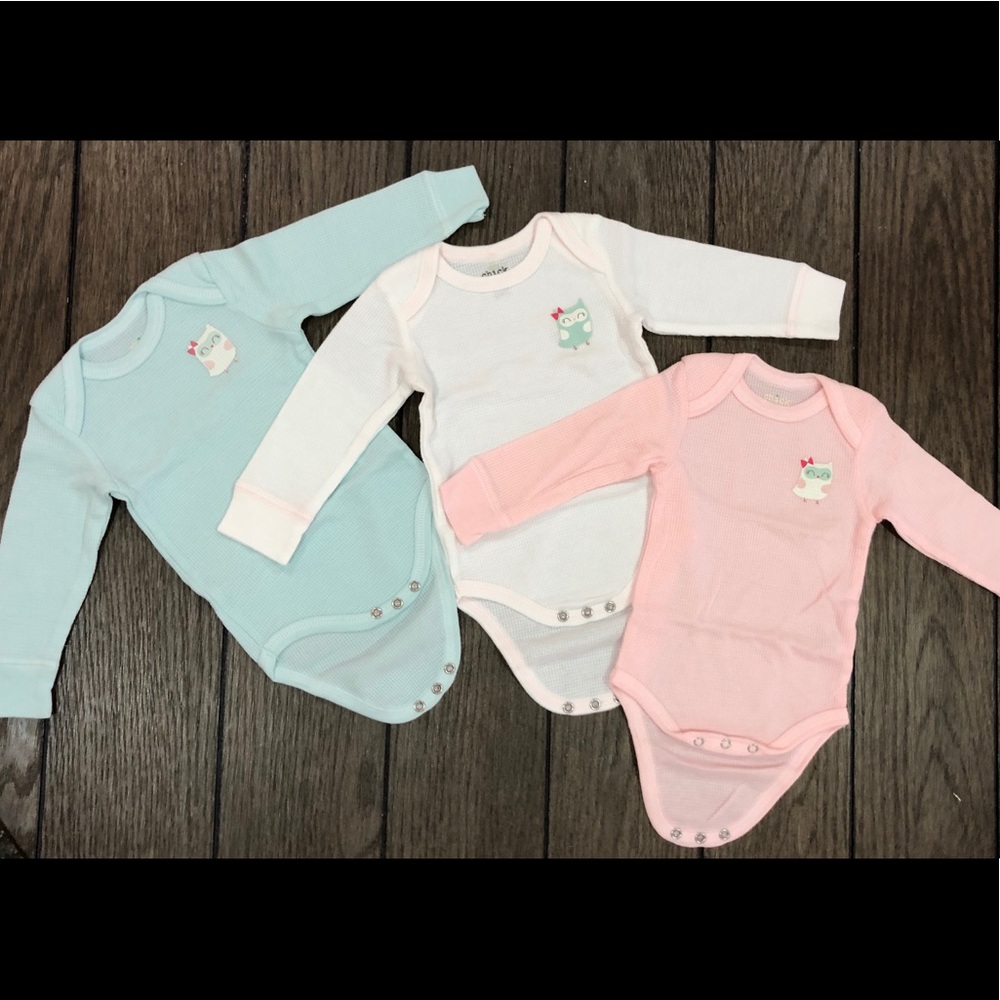 Three Chick Pea brand thermal onesies NWOT